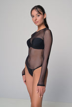 Φόρτωση εικόνας στο εργαλείο προβολής Συλλογής, Διάφανο Κορμάκι Τούλι Milena Paris 2171 Black | evaunderwear