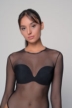 Φόρτωση εικόνας στο εργαλείο προβολής Συλλογής, Διάφανο Κορμάκι Τούλι Milena Paris 2171 Black | evaunderwear