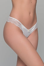 Φόρτωση εικόνας στο εργαλείο προβολής Συλλογής, Γυναικείο String Satin And Lace Milena Paris 7689 Ivory | evaunderwear