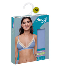 Φόρτωση εικόνας στο εργαλείο προβολής Συλλογής, Σουτιέν Sloggi Go Ribbed Bralette Blue | evaunderwear