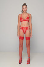 Load image into Gallery viewer, Σουτιέν Bralette Red Net Milena Paris 010182 | evaunderwear
