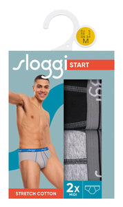 Ανδρικά Σλιπ Sloggi Start Midi 2ΤΜΧ M013 | evaunderwear