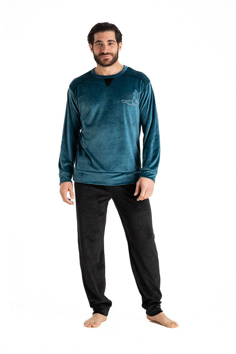 Ανδρική Πιτζάμα Βελουτέ Winter Strike Rachel 13595