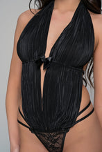 Load image into Gallery viewer, Body String Pleated Lace Milena Paris 2490 Black | evaunderwear
