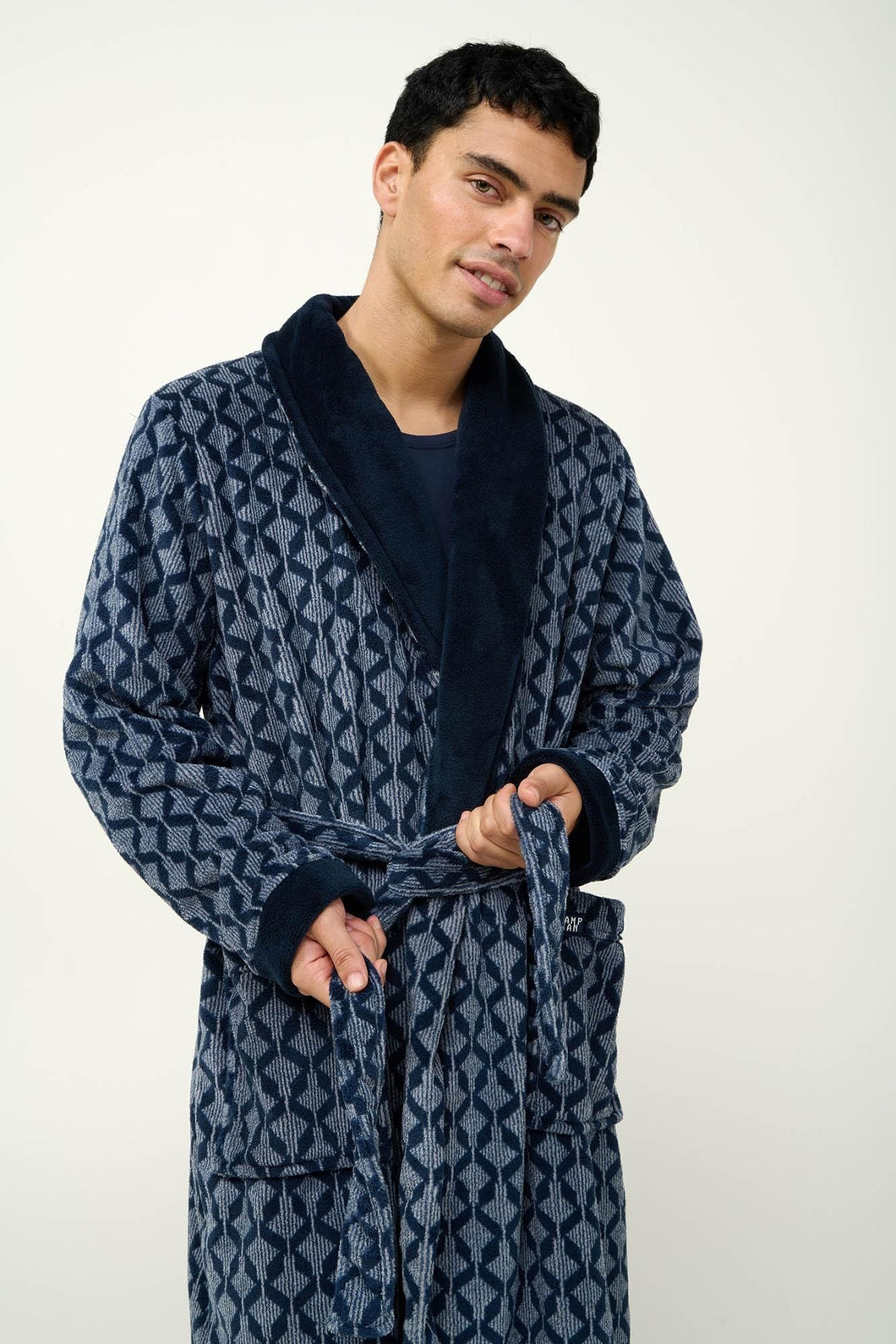 Ανδρική Σταυρωτή Ρόμπα Fleece Vamp 23781 | evaunderwear