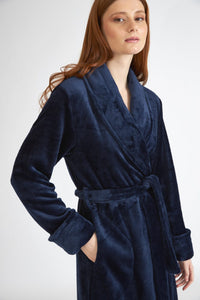 Γυναικεία Ρόμπα Fleece Σταυρωτή  Harmony 405708 Blue | evaunderwear