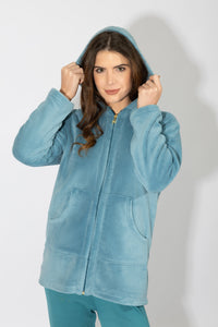 Γυναικεία Ρόμπα Με Φερμουάρ Fleece Harmony Homewear 409714  |  evaunderwear