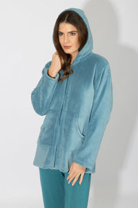 Γυναικεία Ρόμπα Με Φερμουάρ Fleece Harmony Homewear 409714  |  evaunderwear