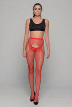 Φόρτωση εικόνας στο εργαλείο προβολής Συλλογής, Διχτυωτό Καλσόν Με Άνοιγμα Milena Paris 5432 Red | evaunderwear
