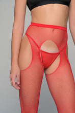 Φόρτωση εικόνας στο εργαλείο προβολής Συλλογής, Διχτυωτό Καλσόν Με Άνοιγμα Milena Paris 5432 Red | evaunderwear
