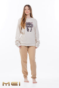 Χειμερινή Πιτζάμα Κορίτσι "Grumpy Cat" ΜΕΙ 602595 | evaunderwear
