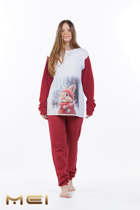 Χειμερινή Πιτζάμα Κορίτσι "Λαγός Frost" ΜΕΙ 602596 | evaunderwear