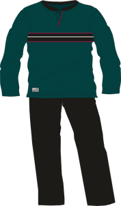 Ανδρική Χειμερινή Πιτζάμα V "Plus Size" Billy B655 Green | evaunderwear