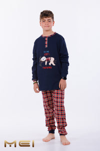 Πιτζάμα Χειμερινή Αγόρι "Βραδύπους" MEI 702360 | evaunderwear