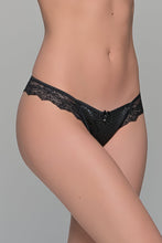 Load image into Gallery viewer, Γυναικείο String Satin And Lace Milena Paris 7689 Black | evaunderwear
