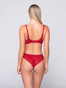 Γυναικείο Σλιπ Crystal Brazilian Luna Splendida 26401 Red | evaunderwear