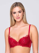 Load image into Gallery viewer, Σουτιέν Crystal 3/4 Padded Balconette 16401 Red Cup D
