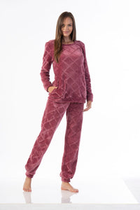 Γυναικεία Fleece Πιτζάμα Secret Point 223-176 | evaunderwear