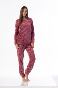 Γυναικεία Fleece Πιτζάμα Secret Point 223-176 | evaunderwear