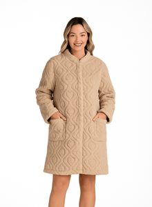 Γυναικείο Ρόμπα Fleece Κουμπωτή Ανάγλυφο Καρδιά Rachel 13547