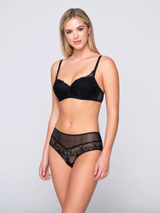 Σουτιέν Pearl Balconette Luna Splendida 16502 Black CupD | evaunderwear