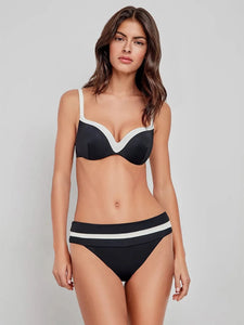 Gisela Μαγιό Μπικίνι Σλιπ Ψηλόμεσο "BLACK & WHITE" 30186B | evaunderwear