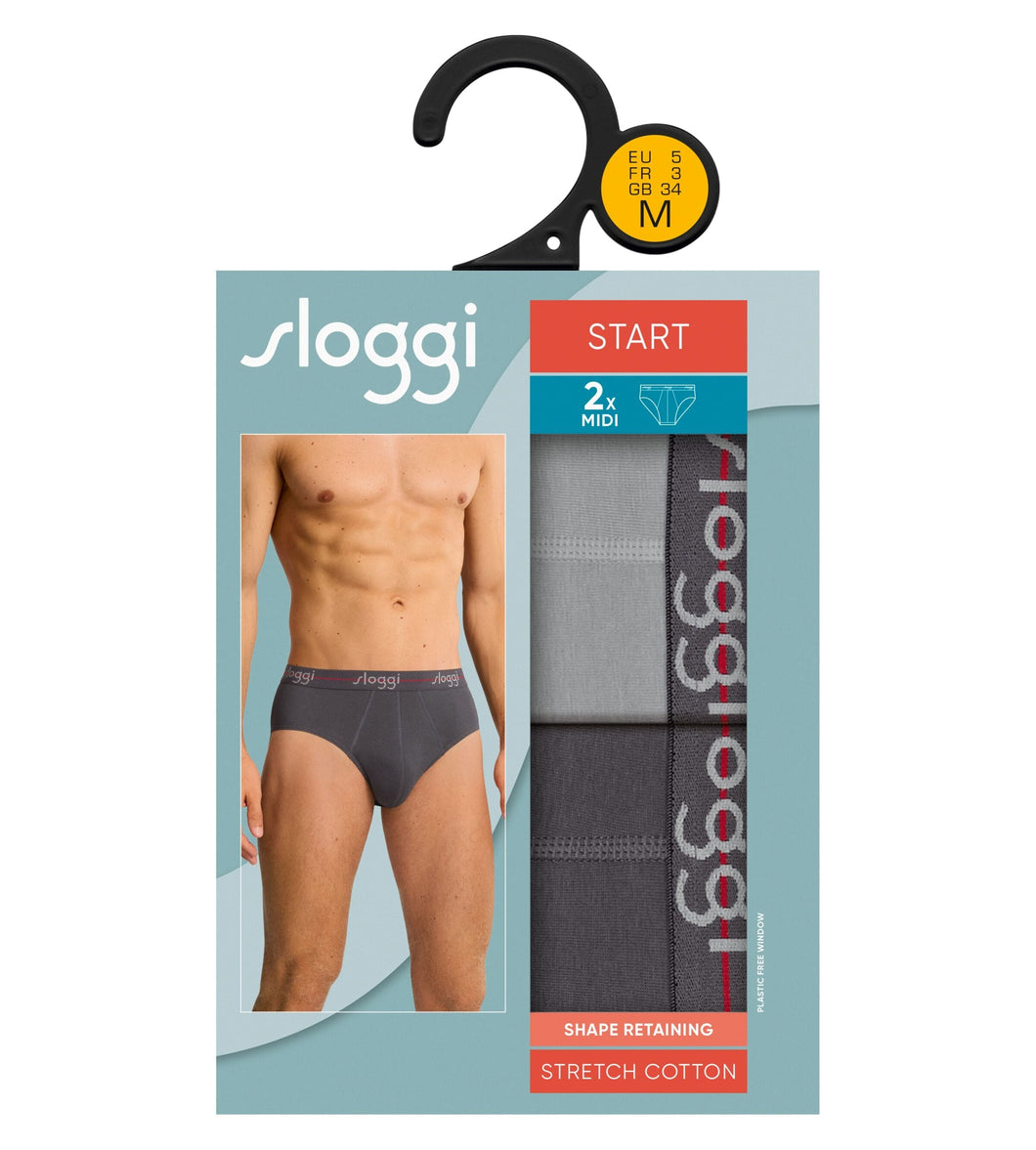 Ανδρικά Σλιπ Sloggi Start Midi 2ΤΜΧ 0034 | evaunderwear