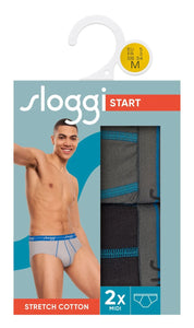 Ανδρικά Σλιπ Sloggi Start Midi 2ΤΜΧ M003 | evaunderwear