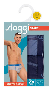 Ανδρικά Σλιπ Sloggi Start Midi 2ΤΜΧ V001 | evaunderwear