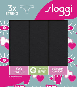 Γυναικεία Σλιπ 3TMX Sloggi Go Crush H String Black | evaunderwear