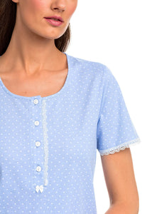 γυναικεία πιτζάμα κάπρι "blue bel air" Vamp 14377  | evaunderwear