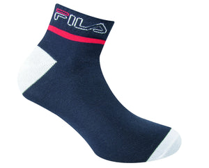 Ανδρικές Κάλτσες 3 ΤΜΧ Κοντές Blue & White FILA F2032 | evaunderwear