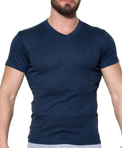 Ανδρική Μπλούζα V Κοντό Μανίκι Apple Blue | evaunderwear