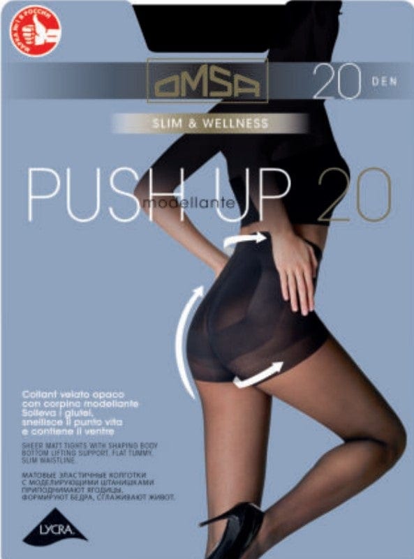 Καλσόν με Λαστέξ Omsa Push up 20 Den Black | evaunderwear